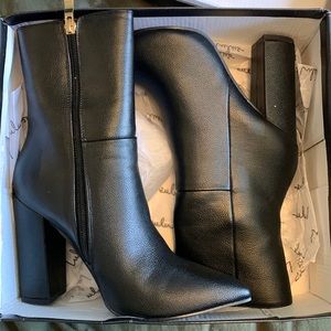 Lulus Dawson Black heeled booties